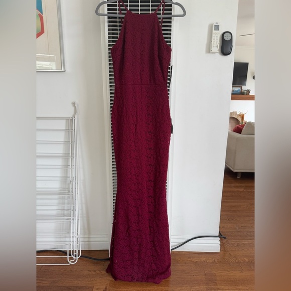 Lulu’s Ephemeral Allure Burgundy Lace Maxi Dress - Picture 3 of 7